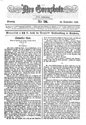 Der Grenzbote Sonntag 21. September 1856