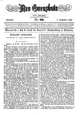 Der Grenzbote Sonntag 7. Dezember 1856