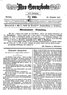 Der Grenzbote Sonntag 28. Dezember 1856