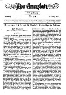 Der Grenzbote Sonntag 22. März 1857