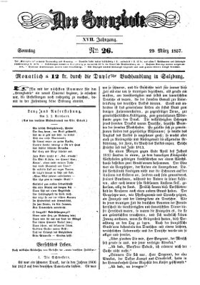 Der Grenzbote Sonntag 29. März 1857