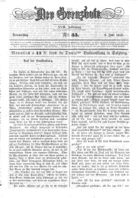 Der Grenzbote Donnerstag 2. Juli 1857