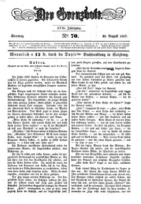 Der Grenzbote Sonntag 30. August 1857