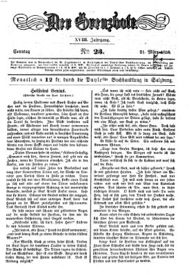 Der Grenzbote Sonntag 21. März 1858