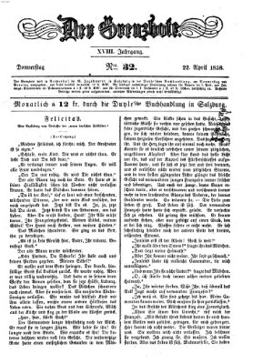 Der Grenzbote Donnerstag 22. April 1858