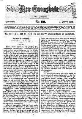 Der Grenzbote Donnerstag 7. Oktober 1858