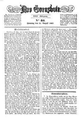 Der Grenzbote Sonntag 31. August 1862