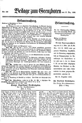 Der Grenzbote Sonntag 27. Dezember 1868