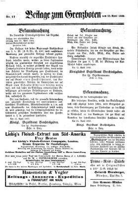 Der Grenzbote Sonntag 25. April 1869