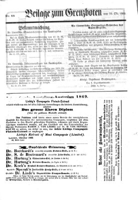 Der Grenzbote Sonntag 31. Oktober 1869