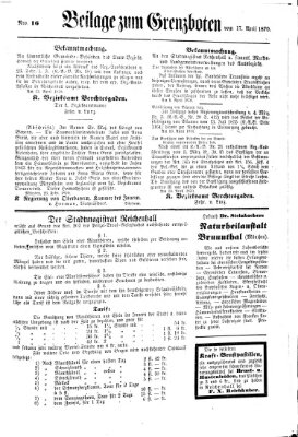 Der Grenzbote Sonntag 17. April 1870