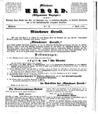 Münchener Herold Mittwoch 9. April 1851