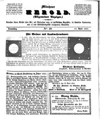 Münchener Herold Donnerstag 17. April 1851