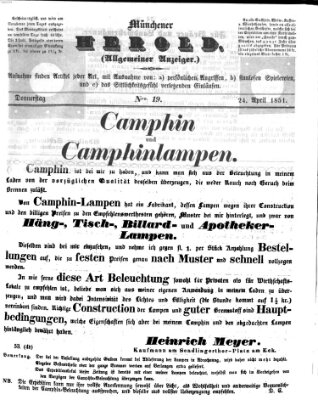 Münchener Herold Donnerstag 24. April 1851