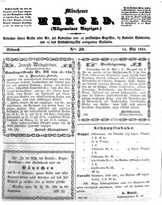 Münchener Herold Mittwoch 14. Mai 1851