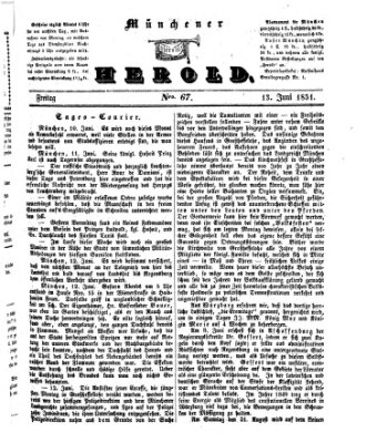 Münchener Herold Freitag 13. Juni 1851