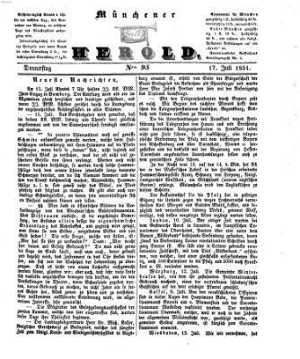 Münchener Herold Donnerstag 17. Juli 1851