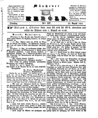 Münchener Herold Dienstag 12. August 1851