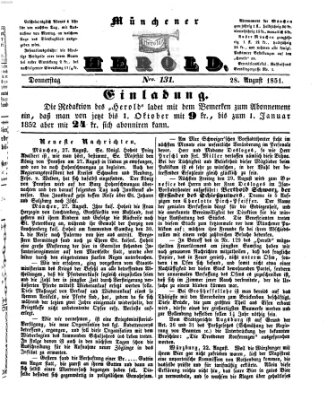 Münchener Herold Donnerstag 28. August 1851