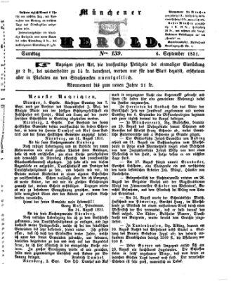 Münchener Herold Samstag 6. September 1851