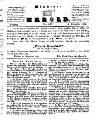 Münchener Herold Samstag 13. September 1851