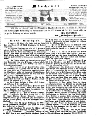Münchener Herold Mittwoch 24. September 1851