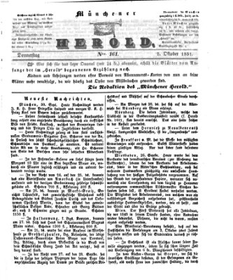 Münchener Herold Donnerstag 2. Oktober 1851