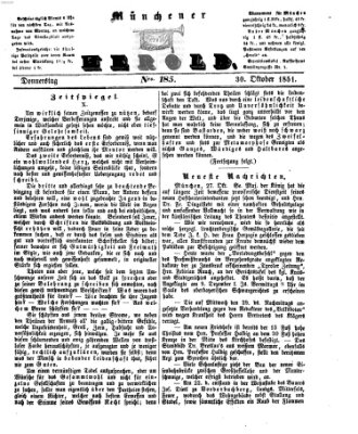 Münchener Herold Donnerstag 30. Oktober 1851