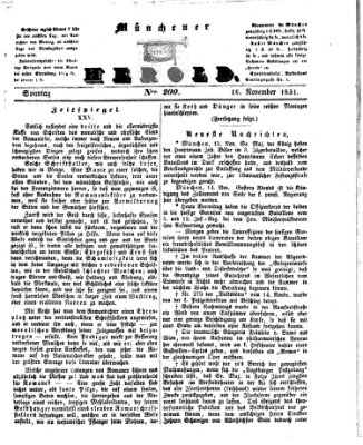 Münchener Herold Sonntag 16. November 1851