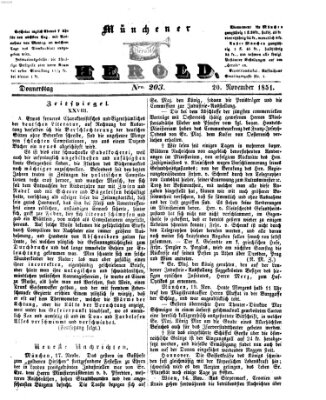 Münchener Herold Donnerstag 20. November 1851