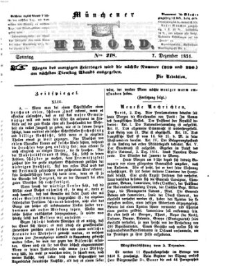 Münchener Herold Sonntag 7. Dezember 1851