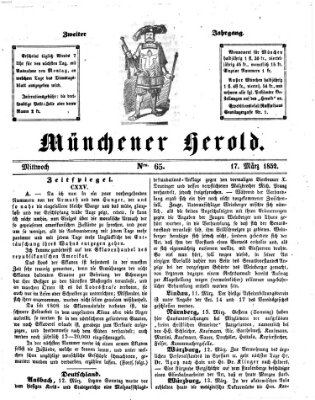 Münchener Herold Mittwoch 17. März 1852