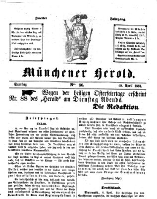 Münchener Herold Samstag 10. April 1852