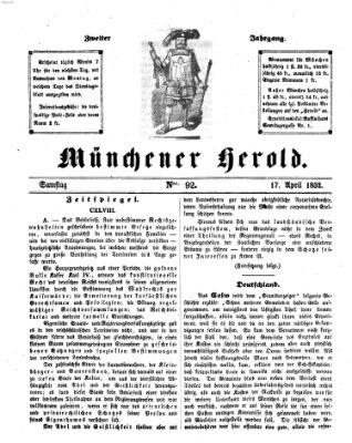 Münchener Herold Samstag 17. April 1852