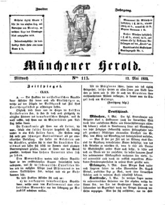 Münchener Herold Mittwoch 12. Mai 1852