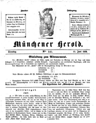 Münchener Herold Dienstag 15. Juni 1852