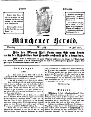 Münchener Herold Samstag 10. Juli 1852