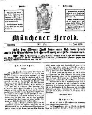 Münchener Herold Sonntag 11. Juli 1852