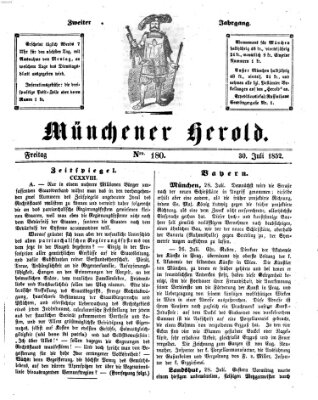 Münchener Herold Freitag 30. Juli 1852