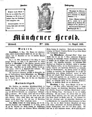 Münchener Herold Mittwoch 11. August 1852