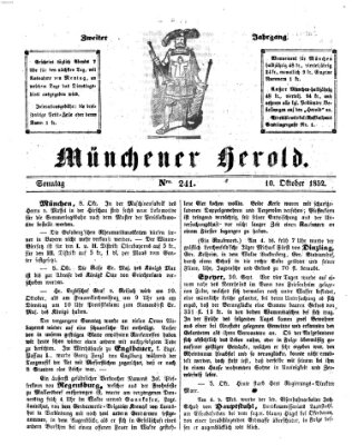 Münchener Herold Sonntag 10. Oktober 1852