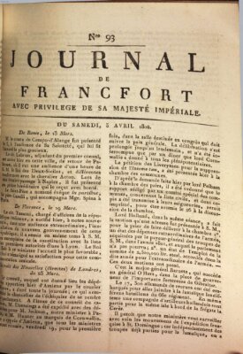 Journal de Francfort Samstag 3. April 1802