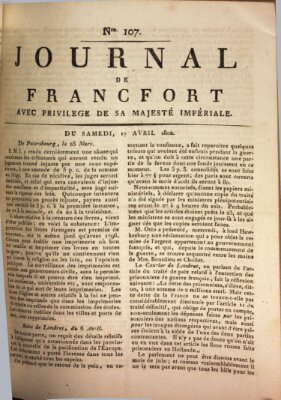 Journal de Francfort Samstag 17. April 1802