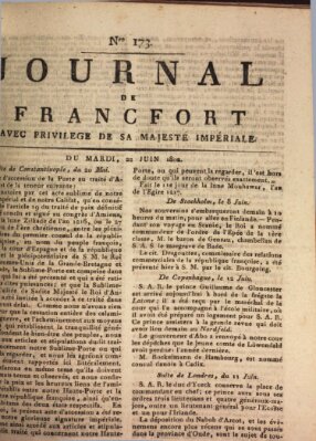 Journal de Francfort Dienstag 22. Juni 1802