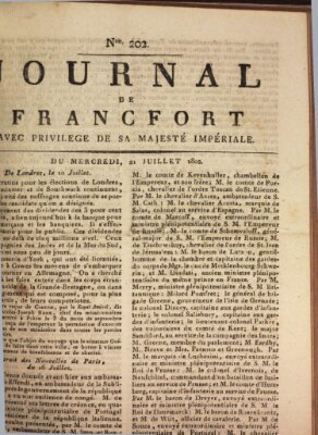 Journal de Francfort Mittwoch 21. Juli 1802