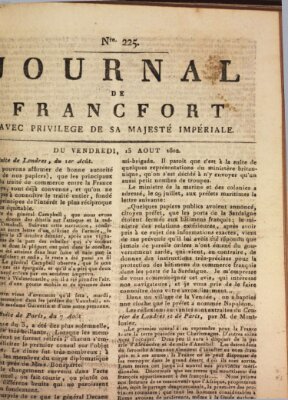 Journal de Francfort Freitag 13. August 1802