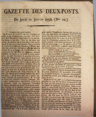 Gazette des Deux-Ponts Donnerstag 11. Januar 1798