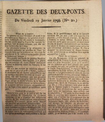 Gazette des Deux-Ponts Freitag 19. Januar 1798