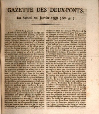 Gazette des Deux-Ponts Samstag 20. Januar 1798