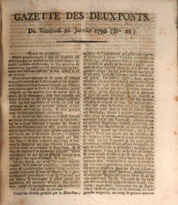 Gazette des Deux-Ponts Freitag 26. Januar 1798